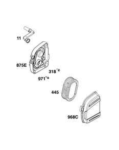 Air Cleaner Group Diagram and Parts List for 103M02-0120-H5 100000 - 19Z999 Briggs and Stratton Engine